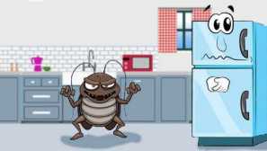 Švábe v zdrojích chladniček nehod a nosičů onemocnění